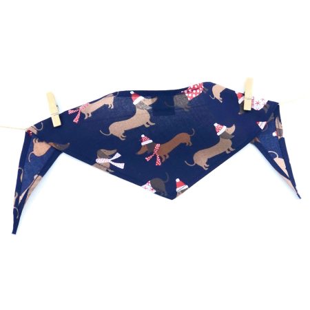 Bandana Christmas Dachshund Navy