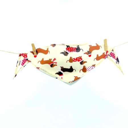 Bandana Christmas Dachshund Beige
