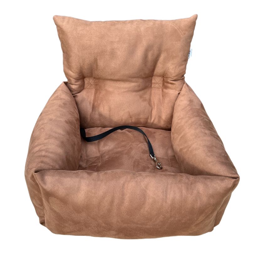 Fotelik Samochodowy dla Psa Brown Suede