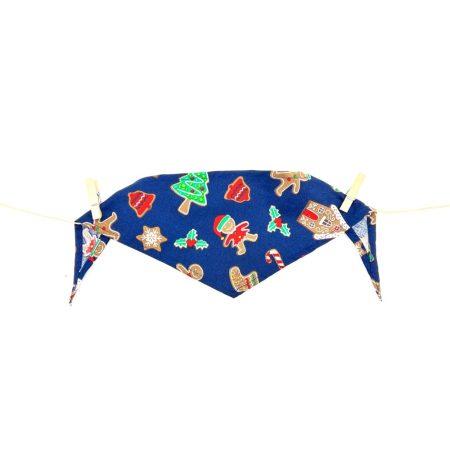 Swiateczna chusta dla psa Gingermen Mix Navy