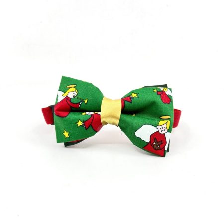 Swiateczna Muszka dla Psa Holly Angels Green