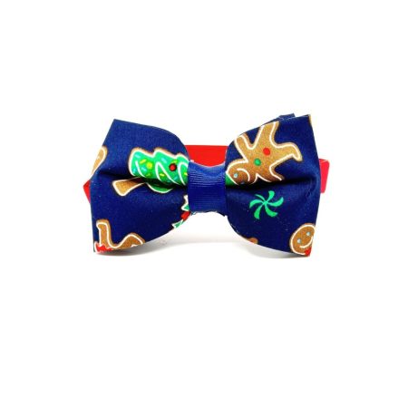 Swiateczna Muszka dla Psa Gingermen Mix Navy